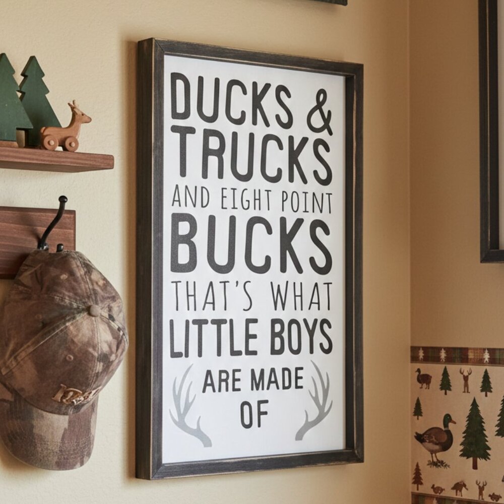 Ducks, Trucks and Bucks Wood Wall Decoration Country Themed Home Decor
